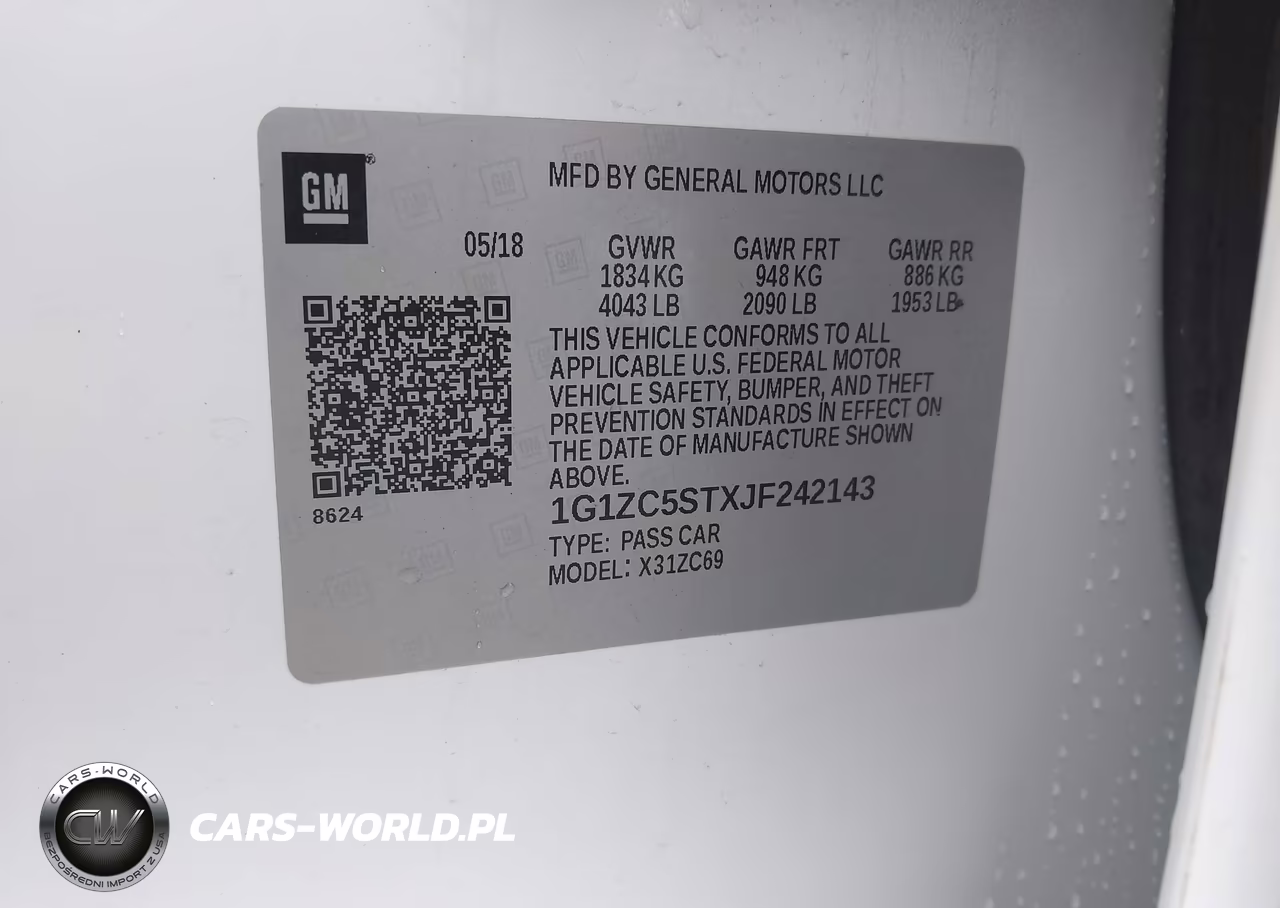 2018 Chevrolet Malibu 1Fl VIN:1G1ZC5STXJF242143 - 9