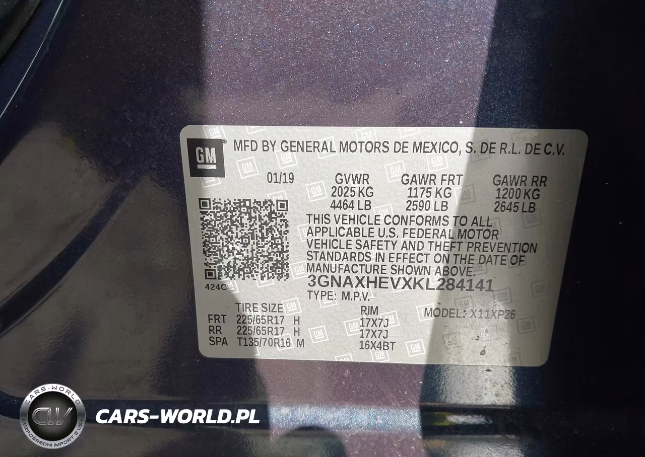 2019 Chevrolet Equinox Ls VIN:3GNAXHEVXKL284141 - 9