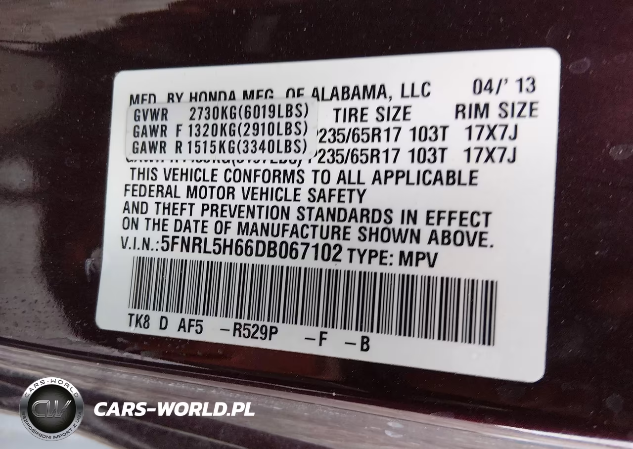 2013 Honda Odyssey Ex-L VIN:5FNRL5H66DB067102 - 9