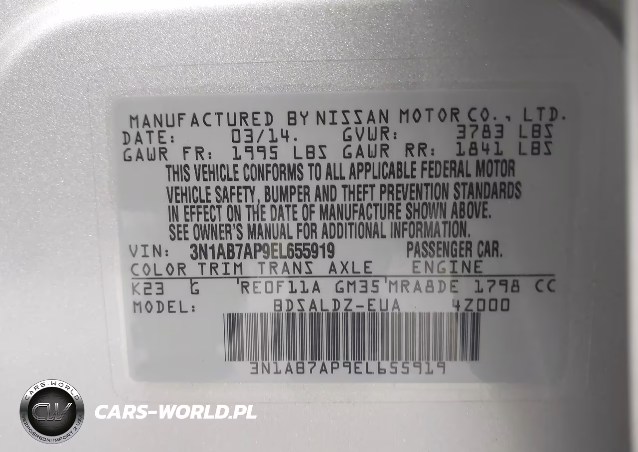 2014 Nissan Sentra Sv VIN:3N1AB7AP9EL655919 - 9
