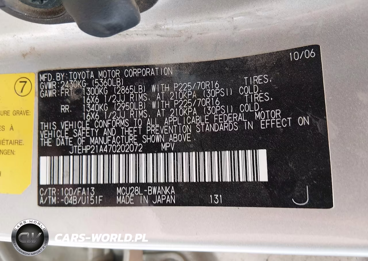 2007 Toyota Highlander V6 VIN:JTEHP21A470202072 - 9