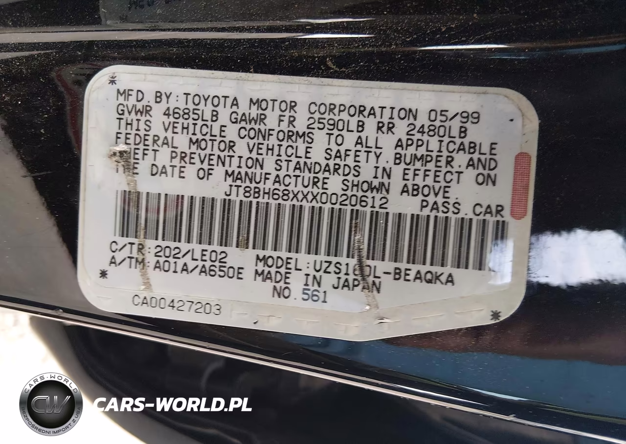 1999 Lexus Gs 400 VIN:JT8BH68XXX0020612 - 9