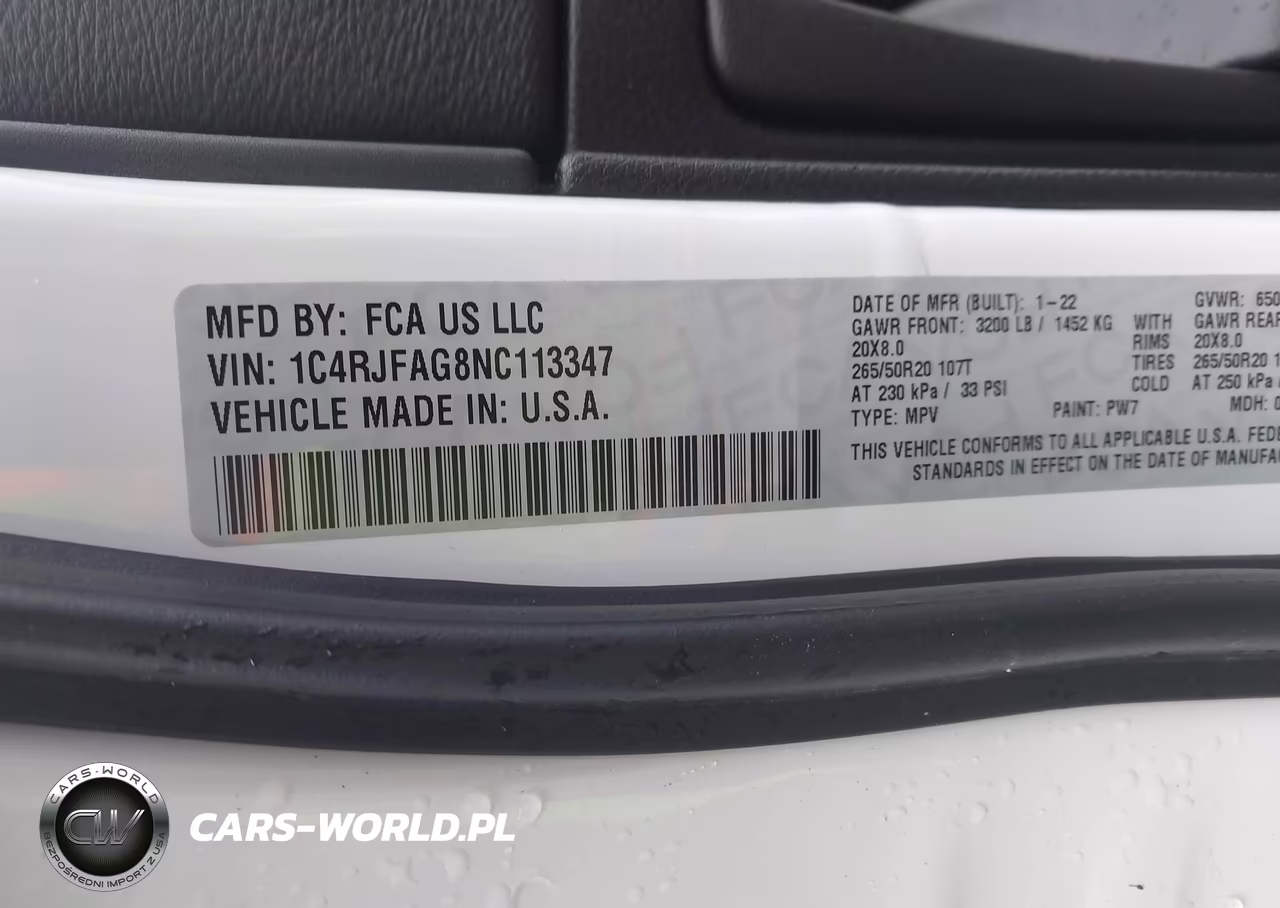 2022 Jeep Grand Cherokee Wk Laredo X 4X4 VIN:1C4RJFAG8NC113347 - 9