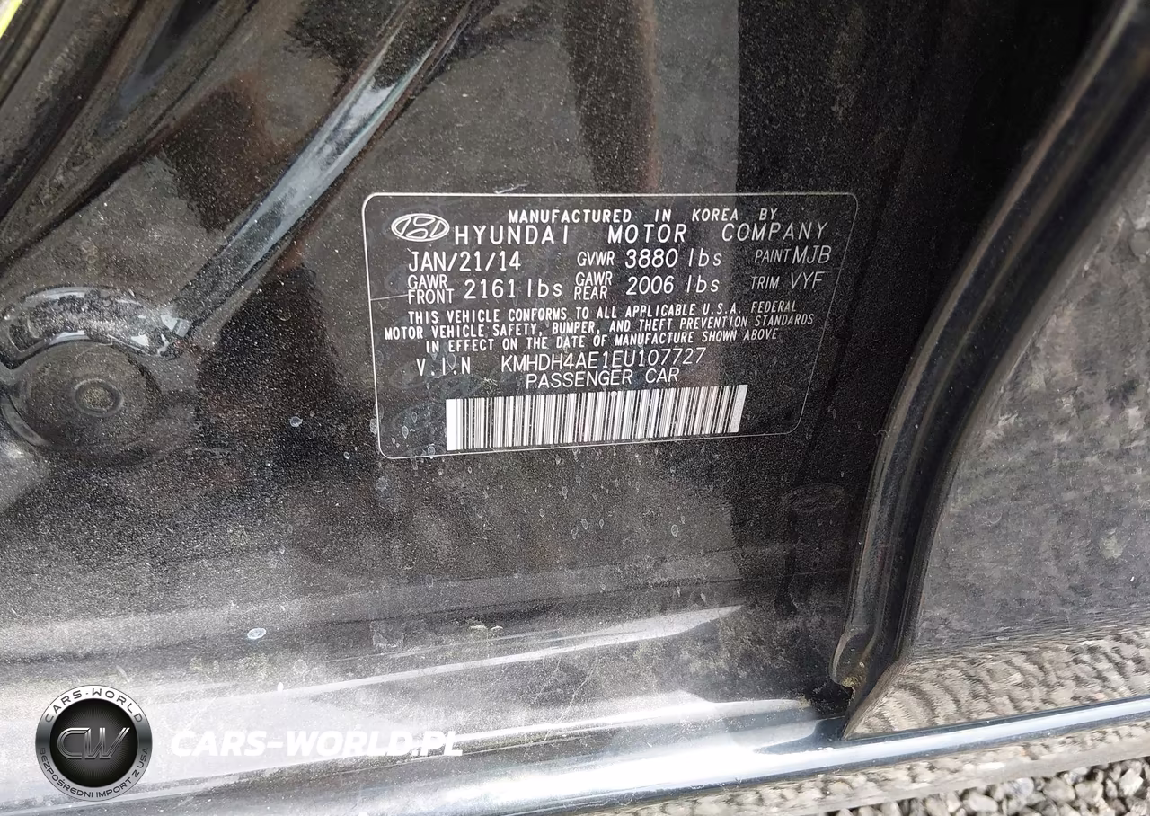 2014 Hyundai Elantra Limited VIN:KMHDH4AE1EU107727 - 9