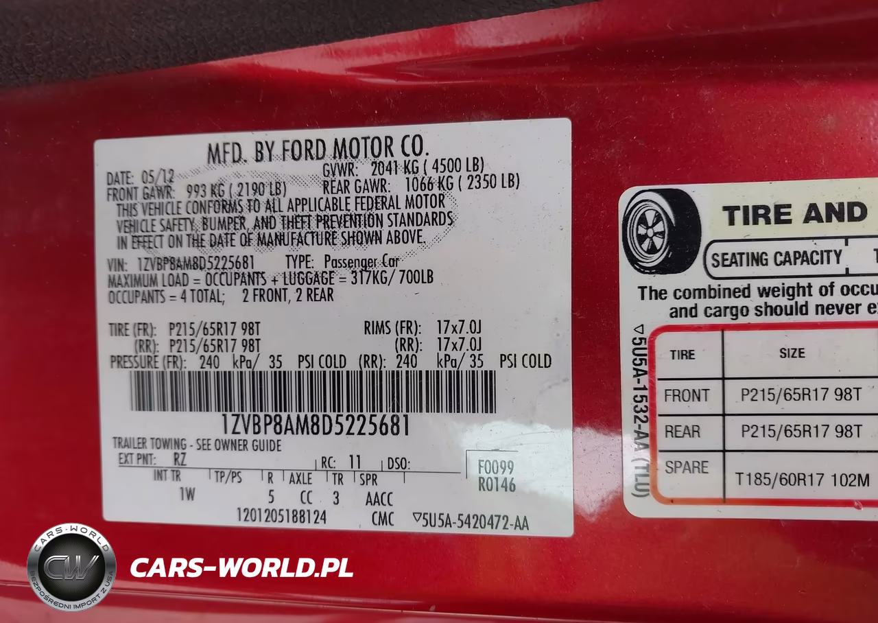 2013 Ford Mustang V6 VIN:1ZVBP8AM8D5225681 - 9