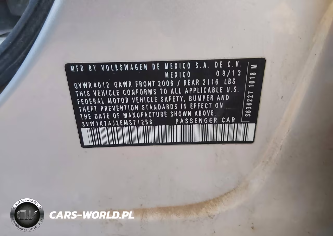 2014 Volkswagen Jetta 2.0L S VIN:3VW1K7AJ2EM371256 - 9
