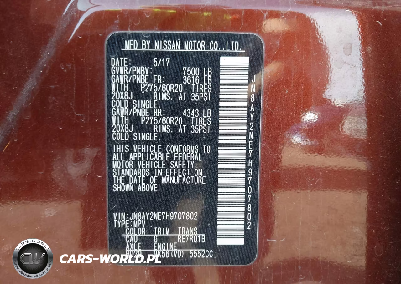 2017 Nissan Armada Platinum VIN:JN8AY2NE7H9707802 - 9