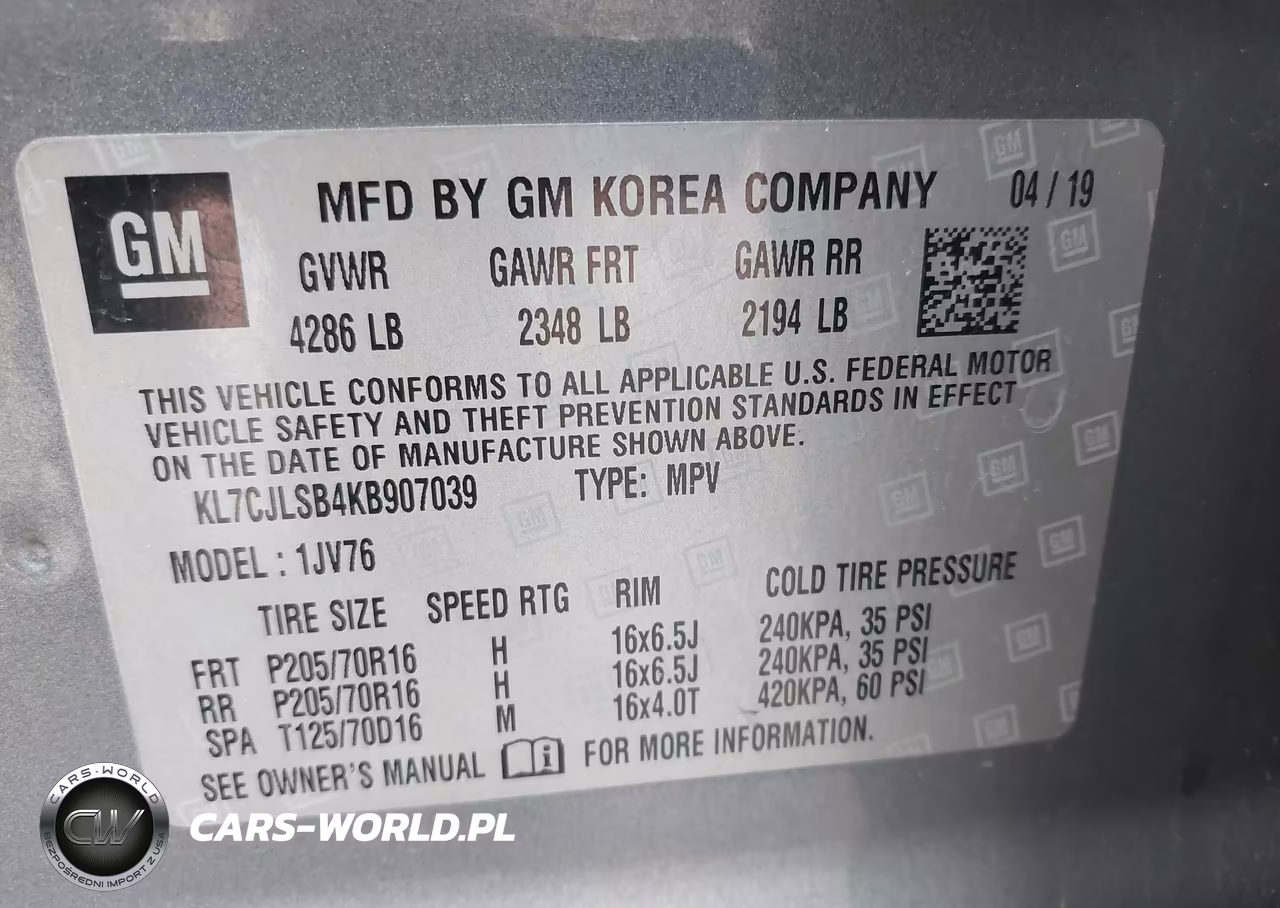 2019 Chevrolet Trax Lt VIN:KL7CJLSB4KB907039 - 9