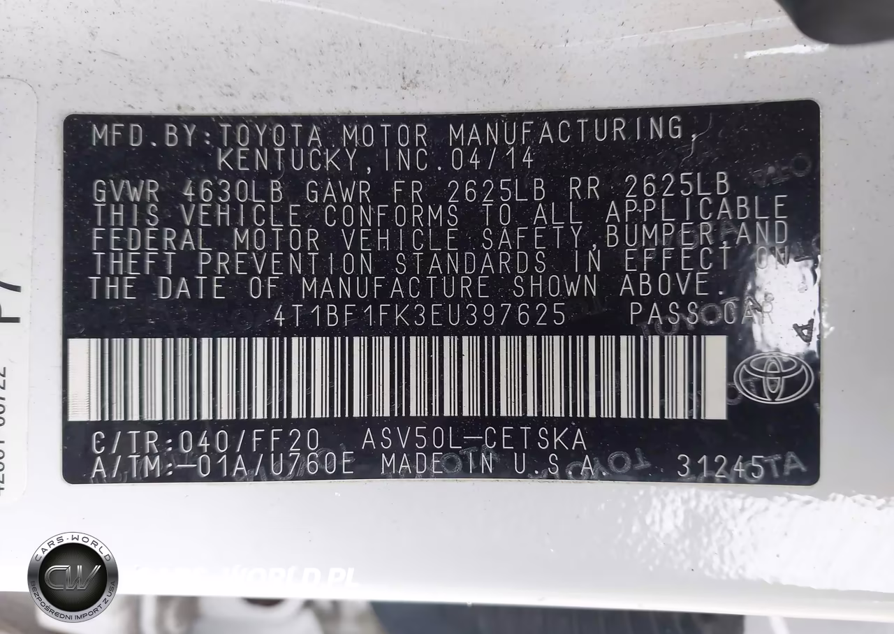 2014 Toyota Camry Se VIN:4T1BF1FK3EU397625 - 9