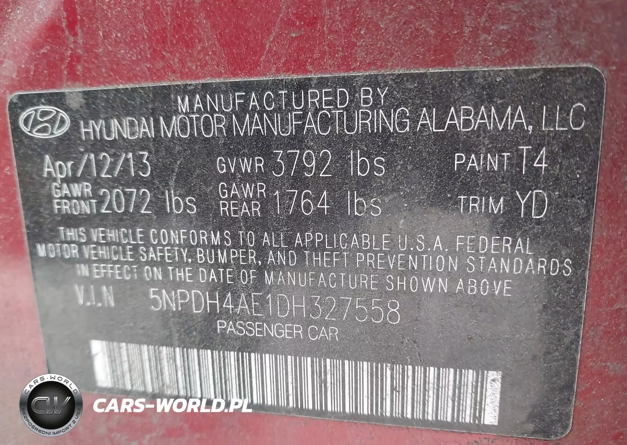 2013 Hyundai Elantra Limited VIN:5NPDH4AE1DH327558 - 9