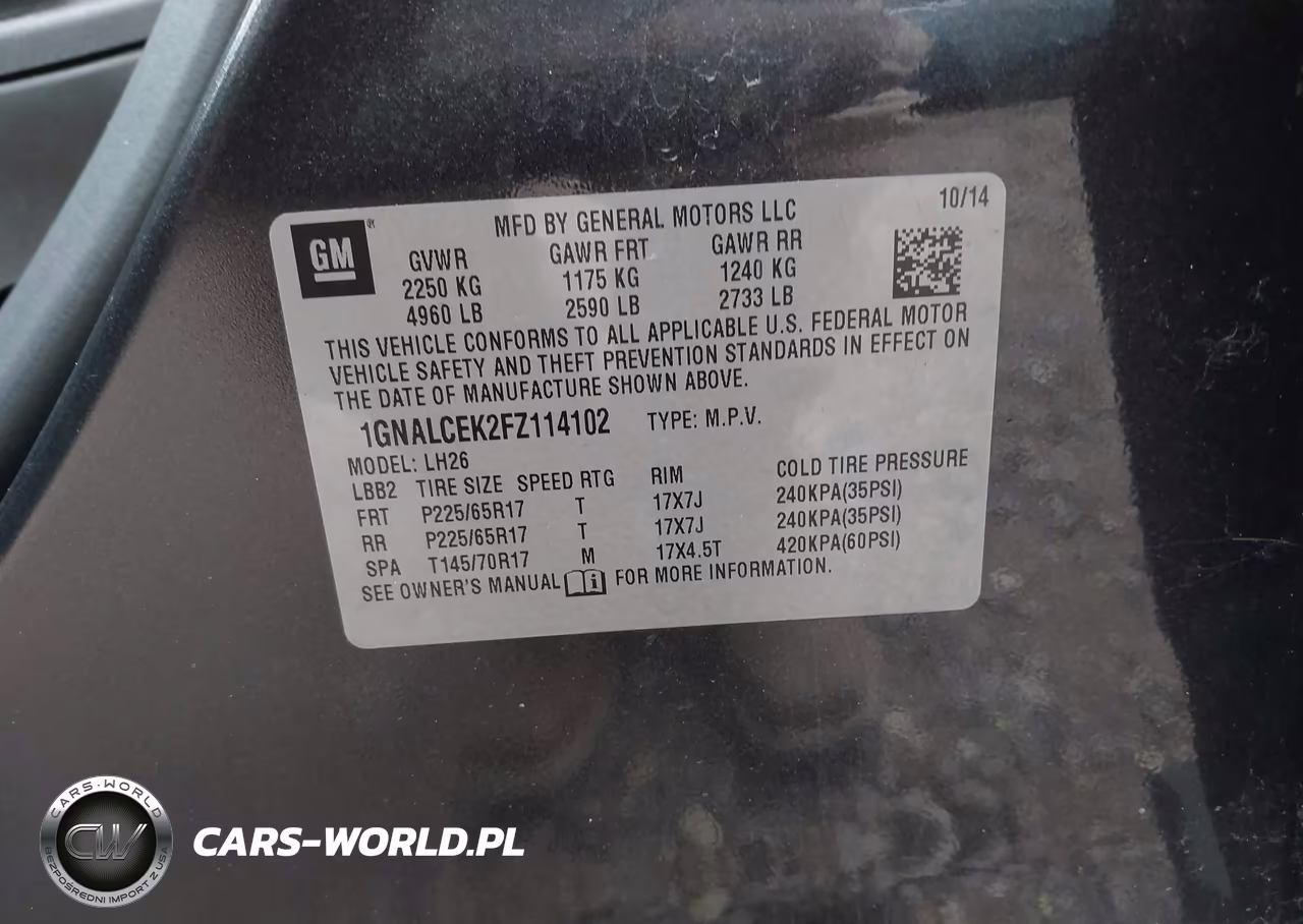2015 Chevrolet Equinox 2Lt VIN:1GNALCEK2FZ114102 - 9