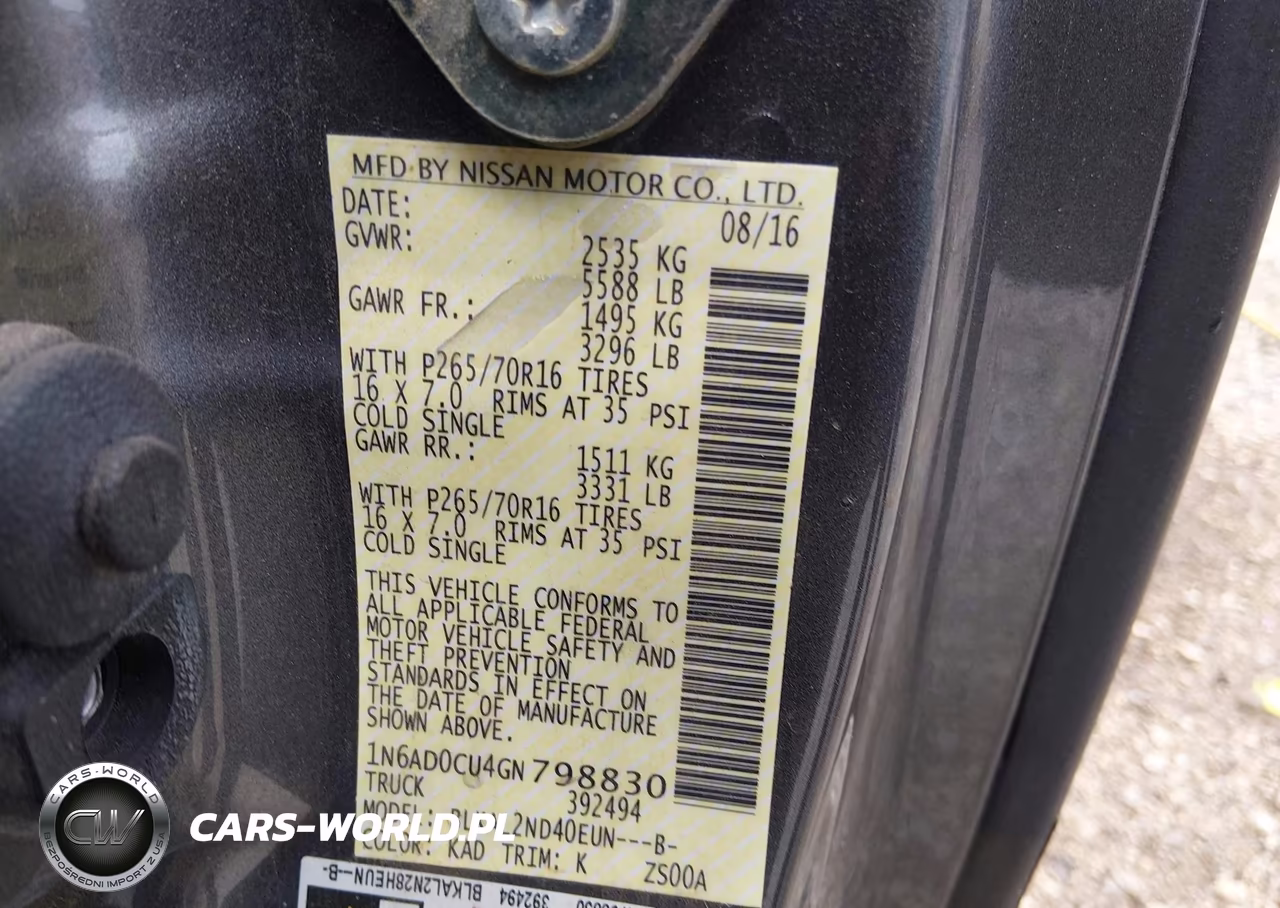 2016 Nissan Frontier Sv VIN:1N6AD0CU4GN798830 - 9
