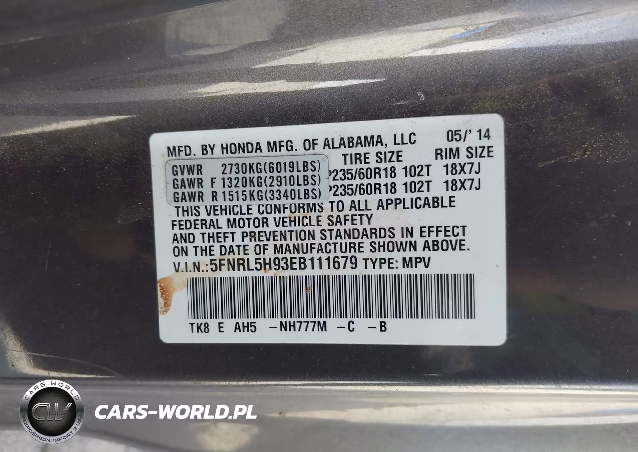2014 Honda Odyssey Touring-Touring Elite VIN:5FNRL5H93EB111679 - 9