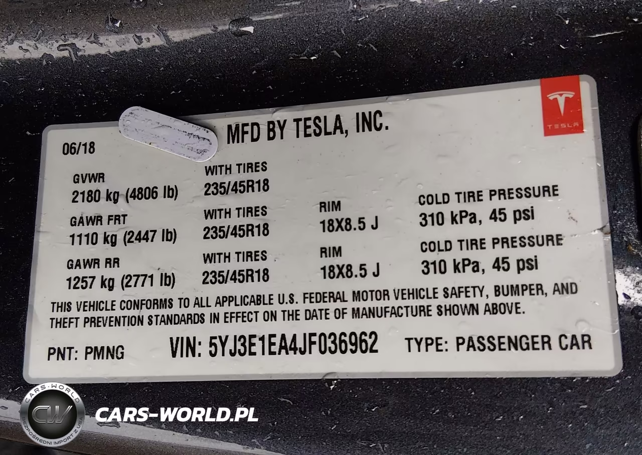 2018 Tesla Model 3 Long Range-Mid Range VIN:5YJ3E1EA4JF036962 - 9