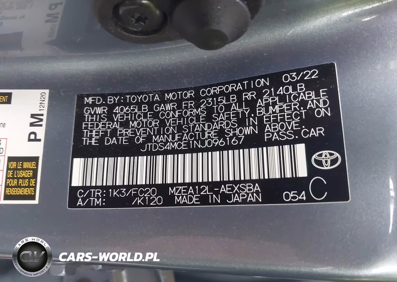 2022 Toyota Corolla Se VIN:JTDS4MCE1NJ096167 - 9