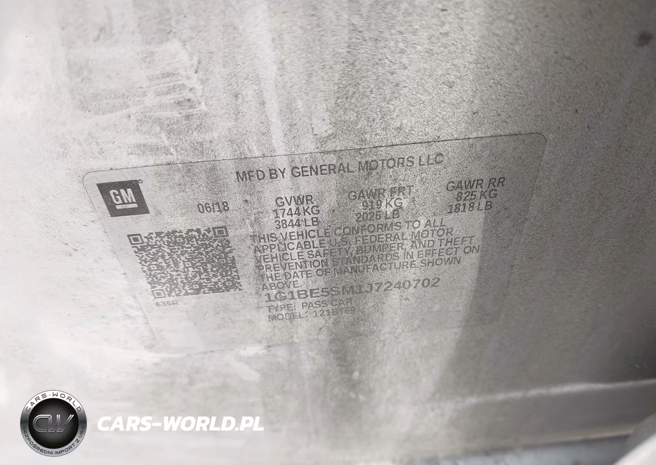 2018 Chevrolet Cruze Lt Auto VIN:1G1BE5SM1J7240702 - 9