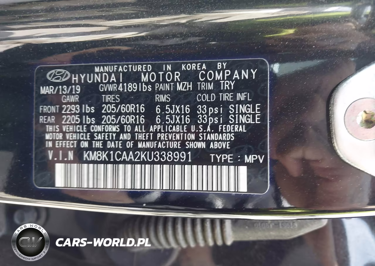 2019 Hyundai Kona Se VIN:KM8K1CAA2KU338991 - 9