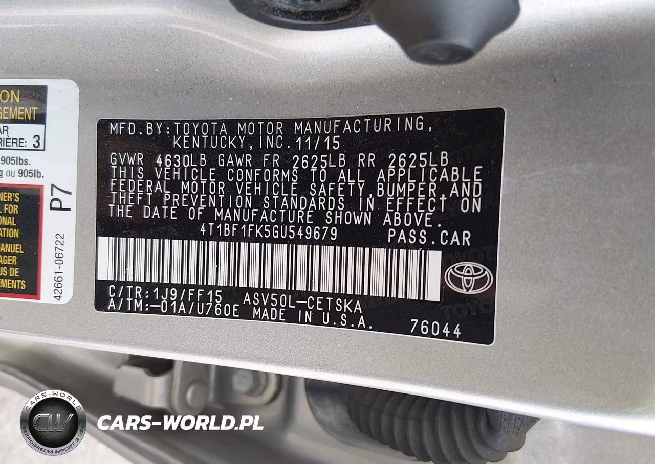 2016 Toyota Camry Se VIN:4T1BF1FK5GU549679 - 9