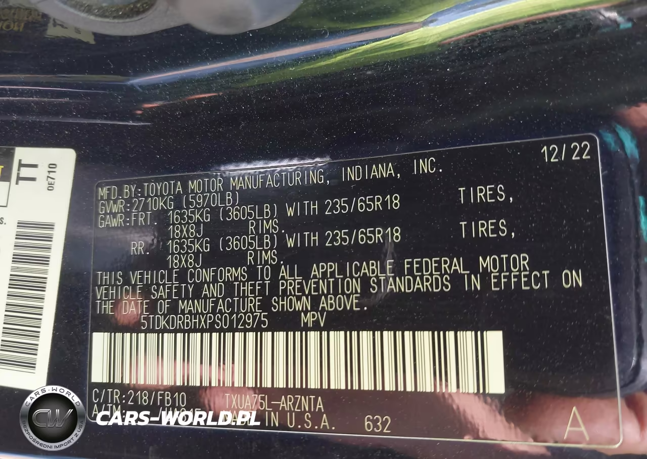2023 Toyota Highlander Le VIN:5TDKDRBHXPS012975 - 9