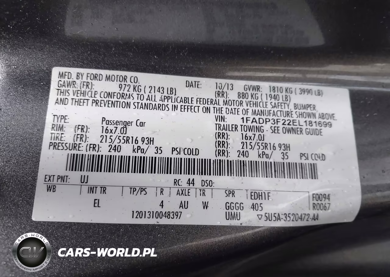 2014 Ford Focus Se VIN:1FADP3F22EL181699 - 9