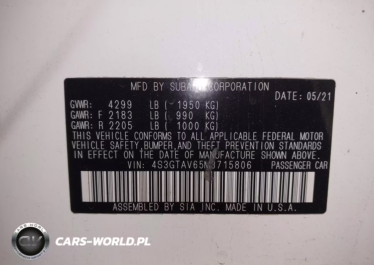 2021 Subaru Impreza Premium 5-Door VIN:4S3GTAV65M3715806 - 9