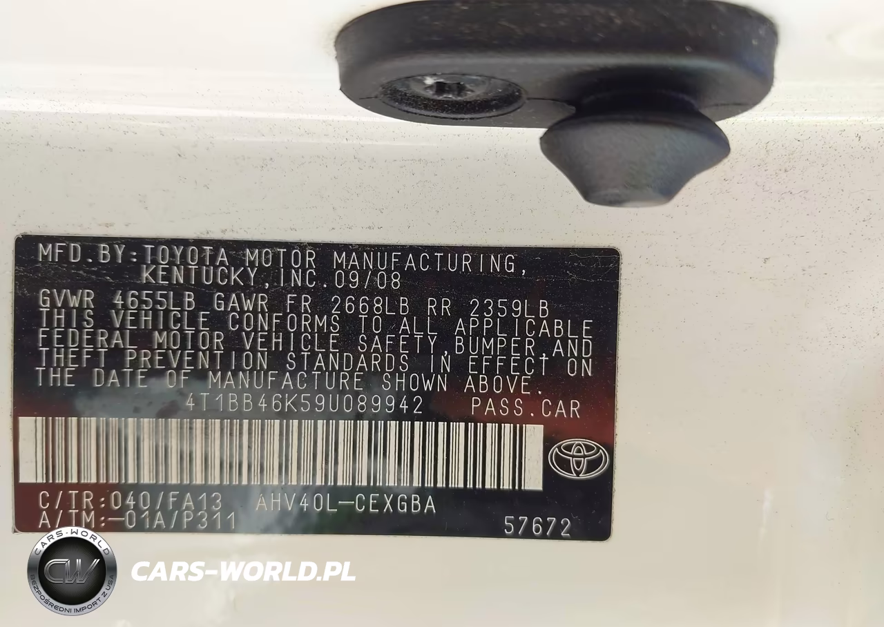 2009 Toyota Camry Hybrid VIN:4T1BB46K59U089942 - 9