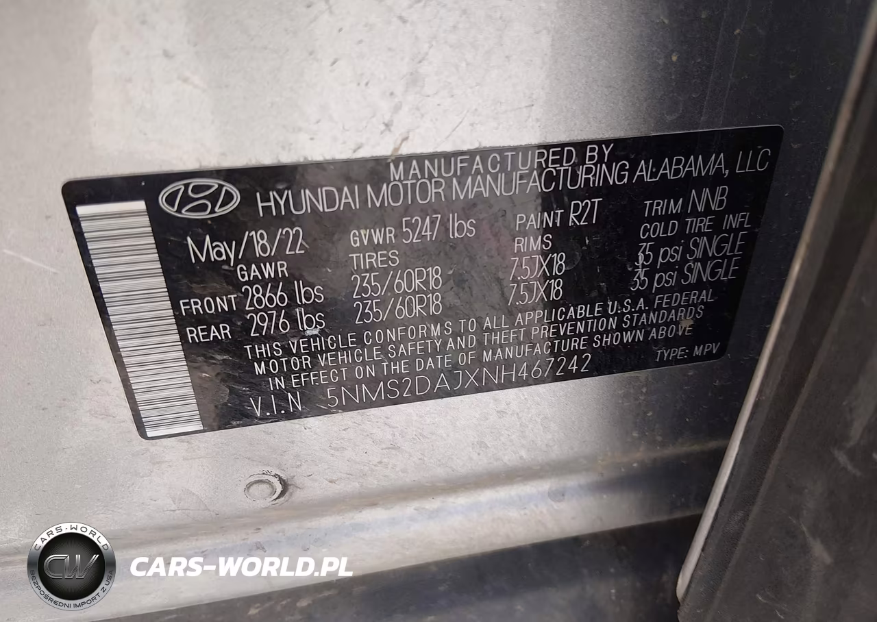 2022 Hyundai Santa Fe Sel VIN:5NMS2DAJXNH467242 - 9