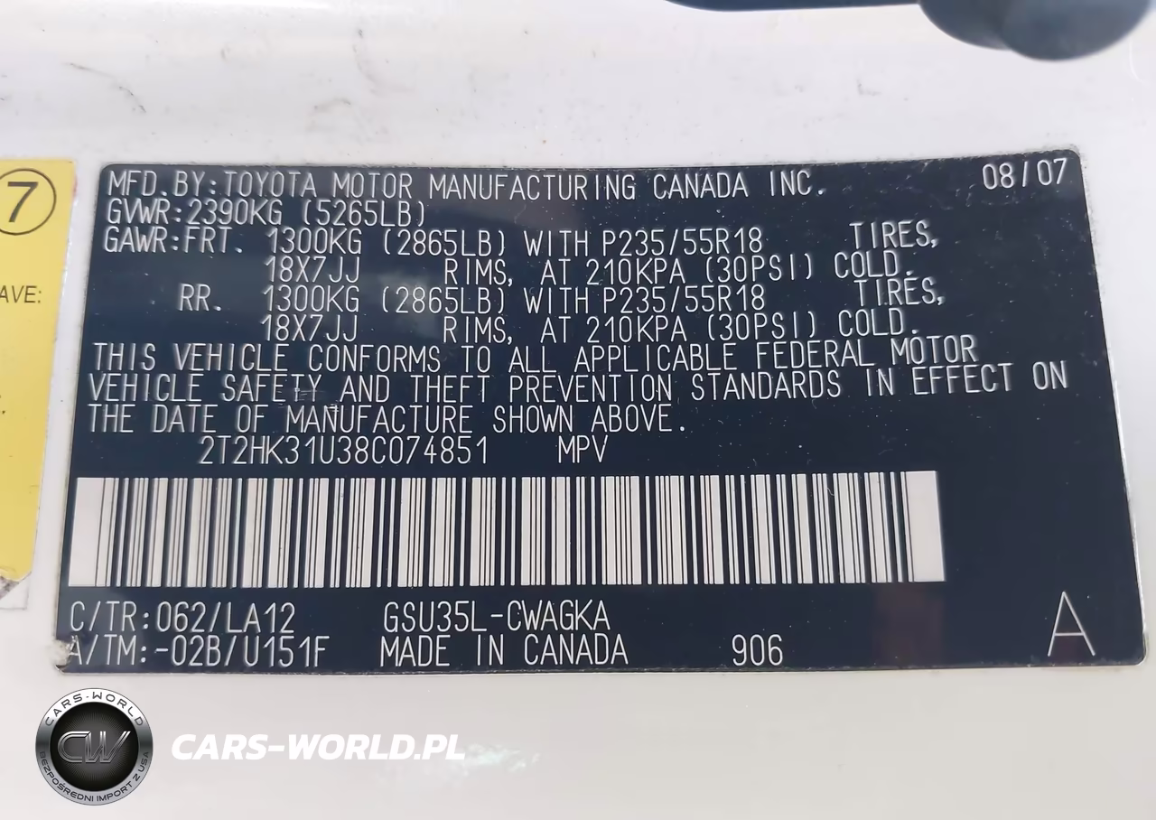 2008 Lexus Rx 350 VIN:2T2HK31U38C074851 - 9
