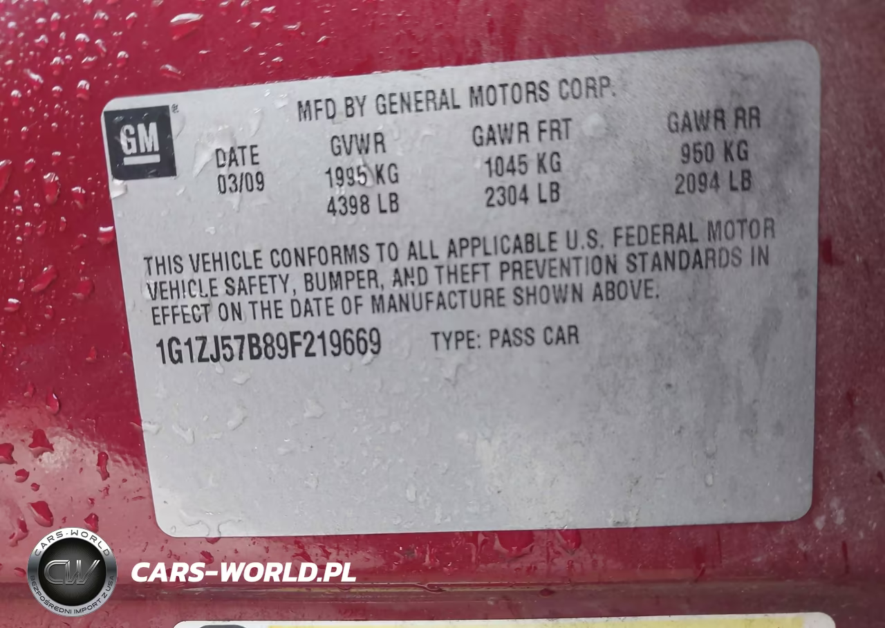 2009 Chevrolet Malibu Lt VIN:1G1ZJ57B89F219669 - 9