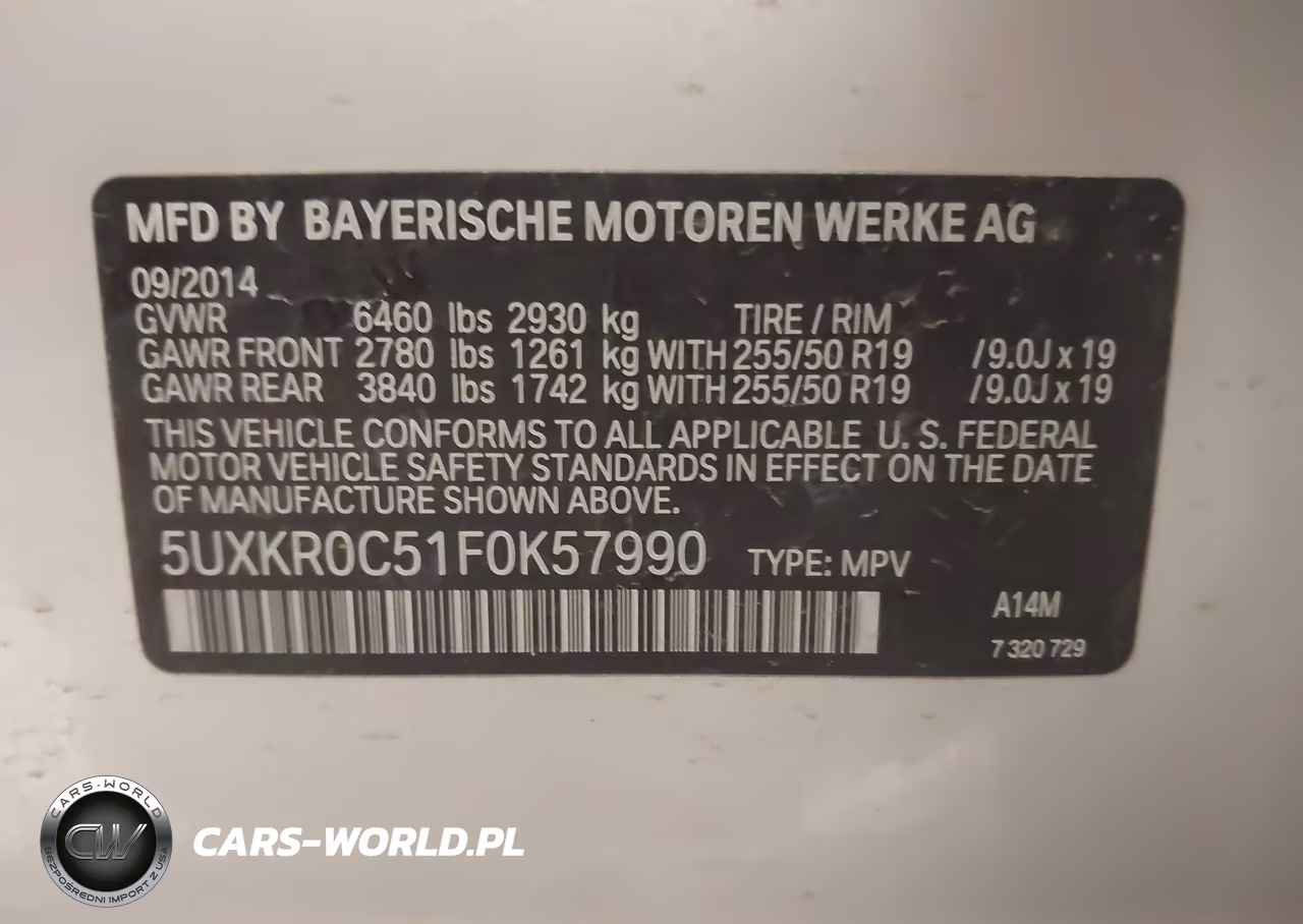 2015 BMW X5 xDrive35I VIN:5UXKR0C51F0K57990 - 9