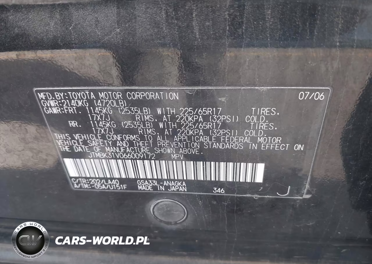 2006 Toyota Rav4 Limited V6 VIN:JTMBK31V066009172 - 9