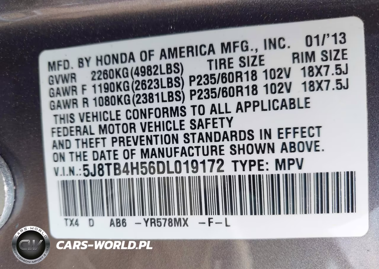 2013 Acura Rdx VIN:5J8TB4H56DL019172 - 9
