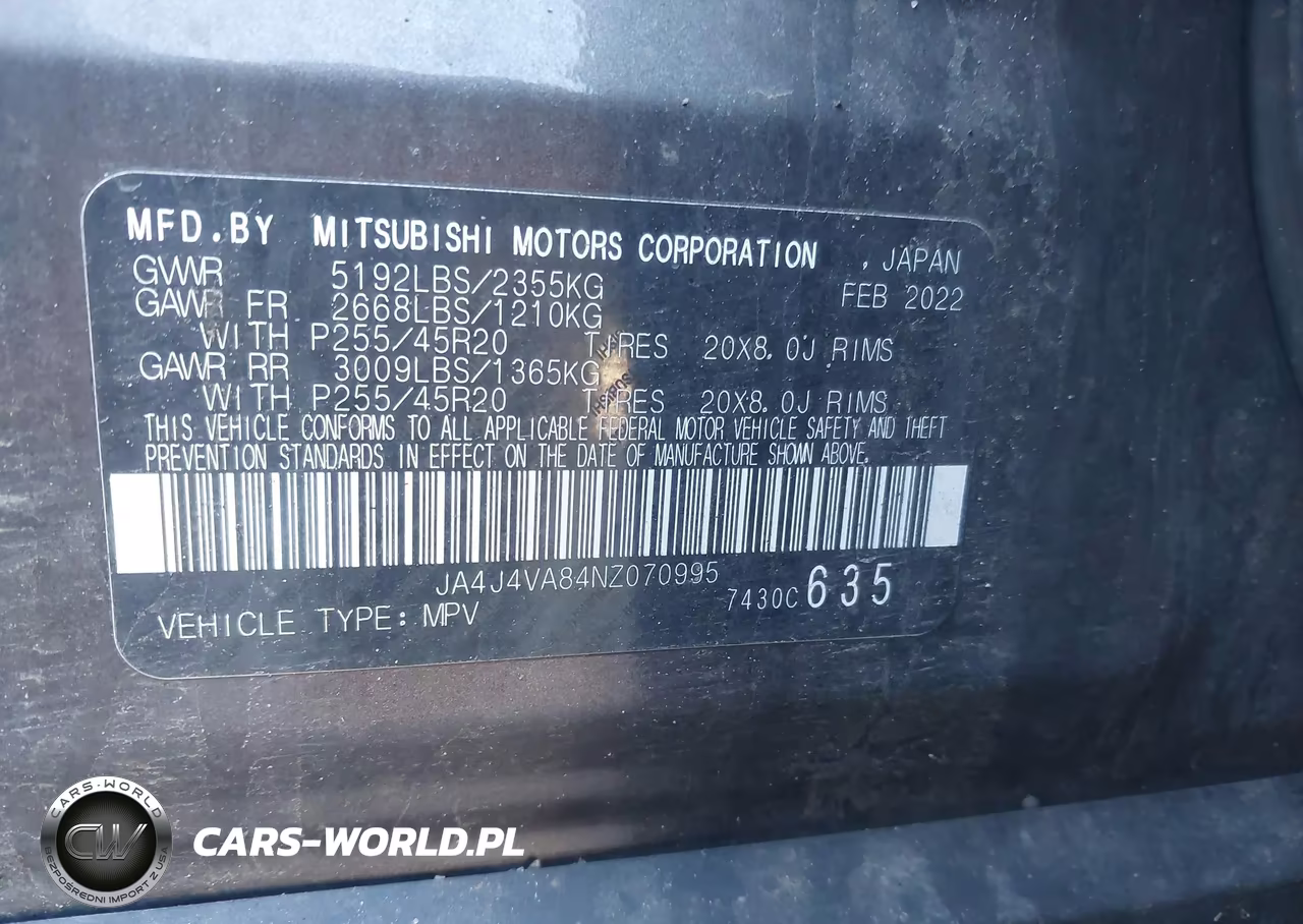 2022 Mitsubishi Outlander Sel Special Edition S-Awc VIN:JA4J4VA84NZ070995 - 9