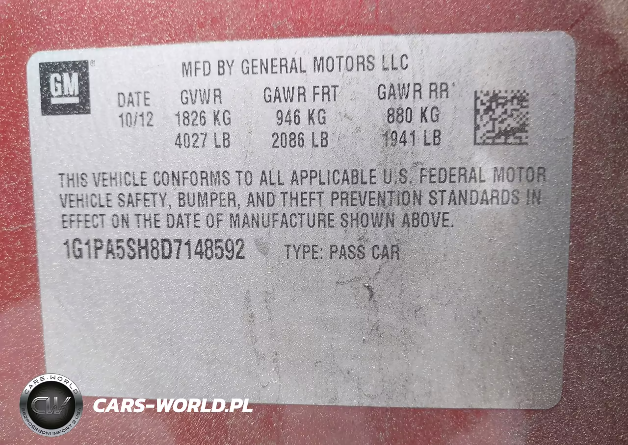 2013 Chevrolet Cruze Ls Auto VIN:1G1PA5SH8D7148592 - 9