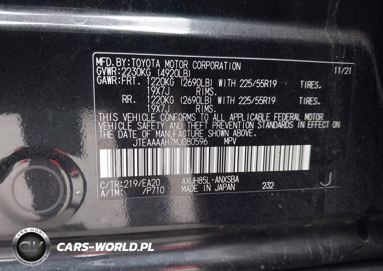 2021 Toyota Venza Limited VIN:JTEAAAAH7MJ080596 - 9