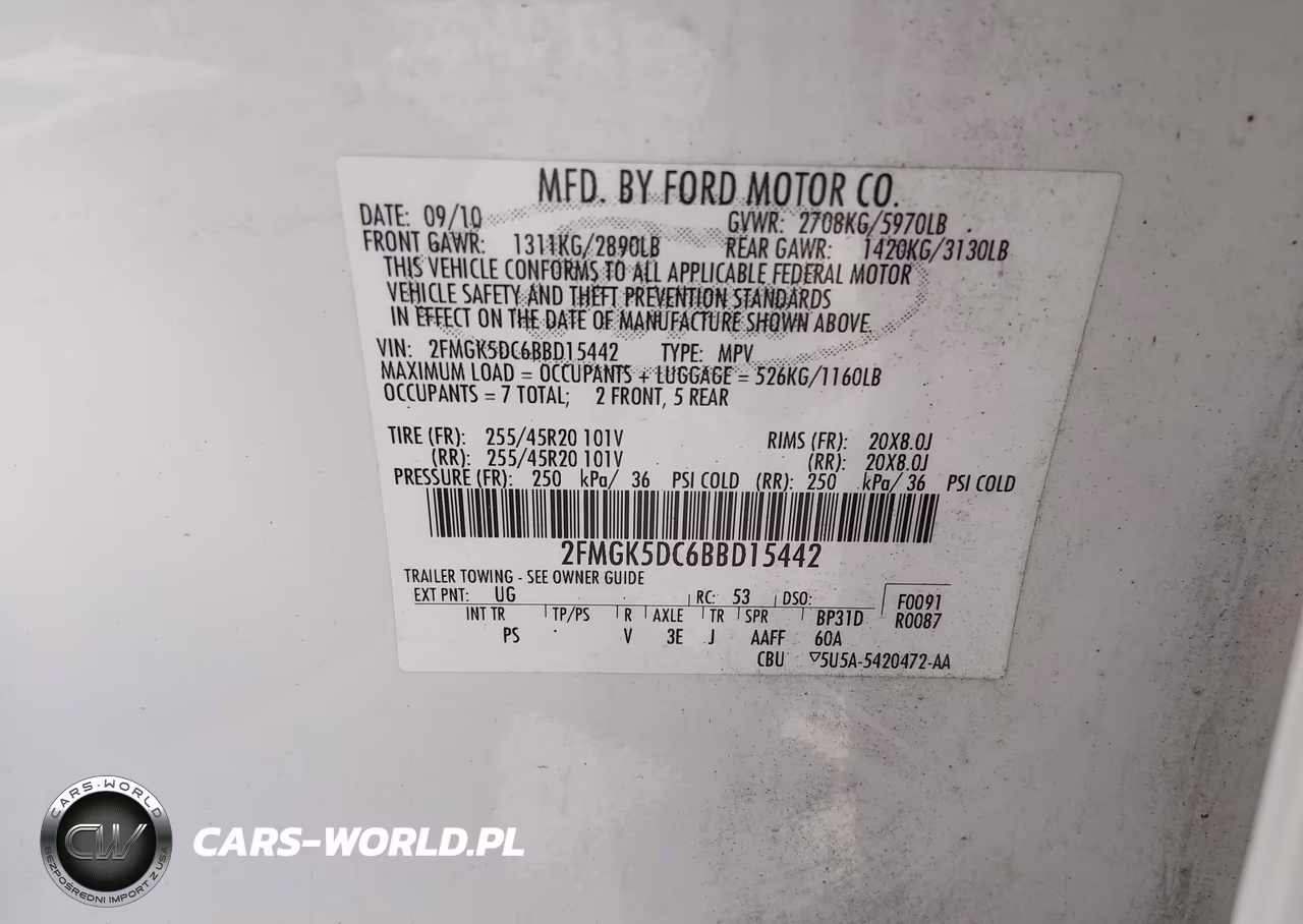 2011 Ford Flex Limited VIN:2FMGK5DC6BBD15442 - 9
