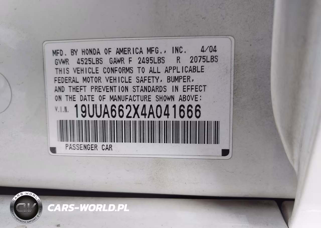 2004 Acura Tl VIN:19UUA662X4A041666 - 9