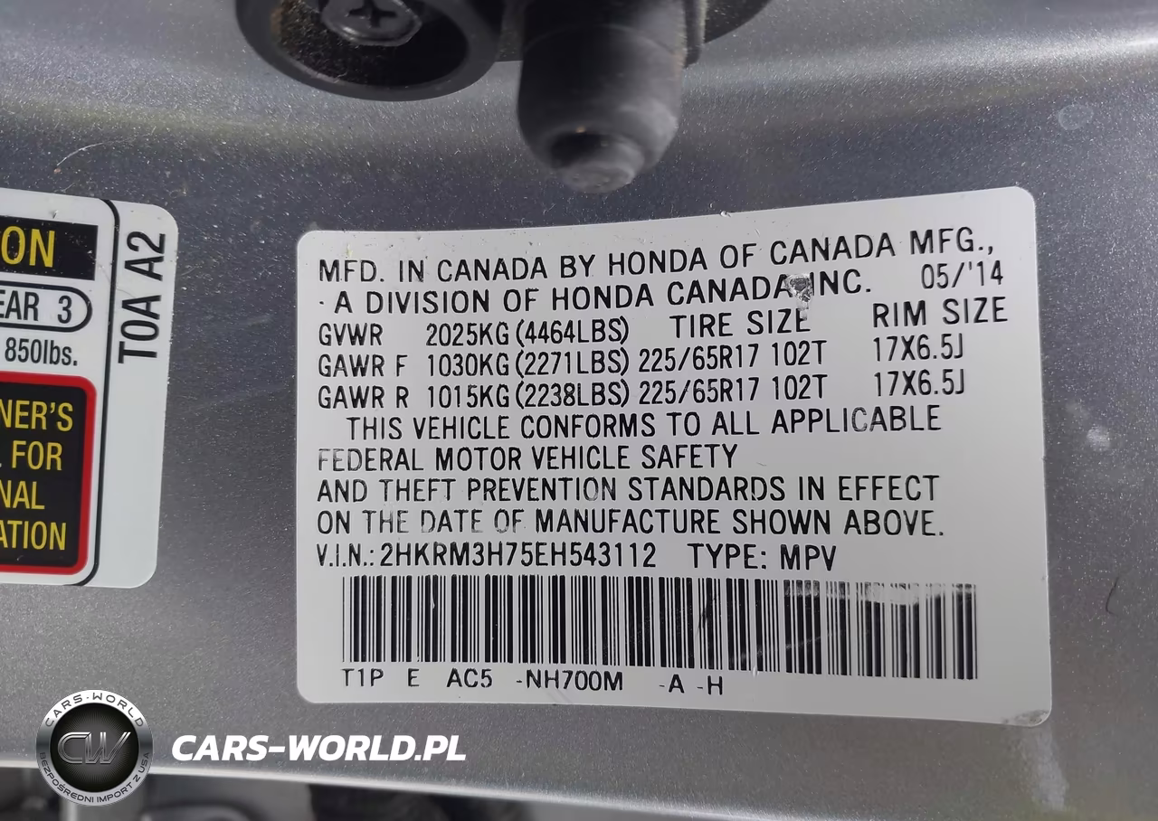 2014 Honda Cr-V Ex-L VIN:2HKRM3H75EH543112 - 9