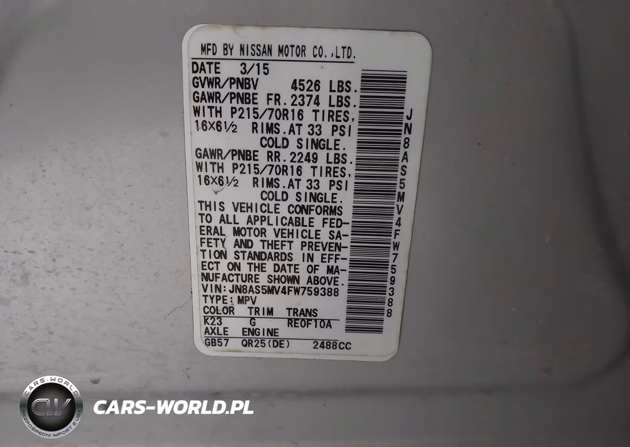 2015 Nissan Rogue Select S VIN:JN8AS5MV4FW759388 - 9