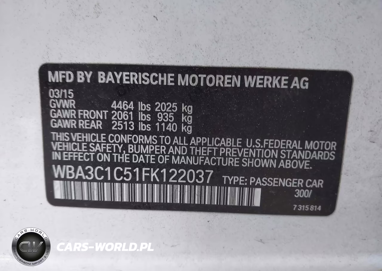2015 BMW 328I VIN:WBA3C1C51FK122037 - 9