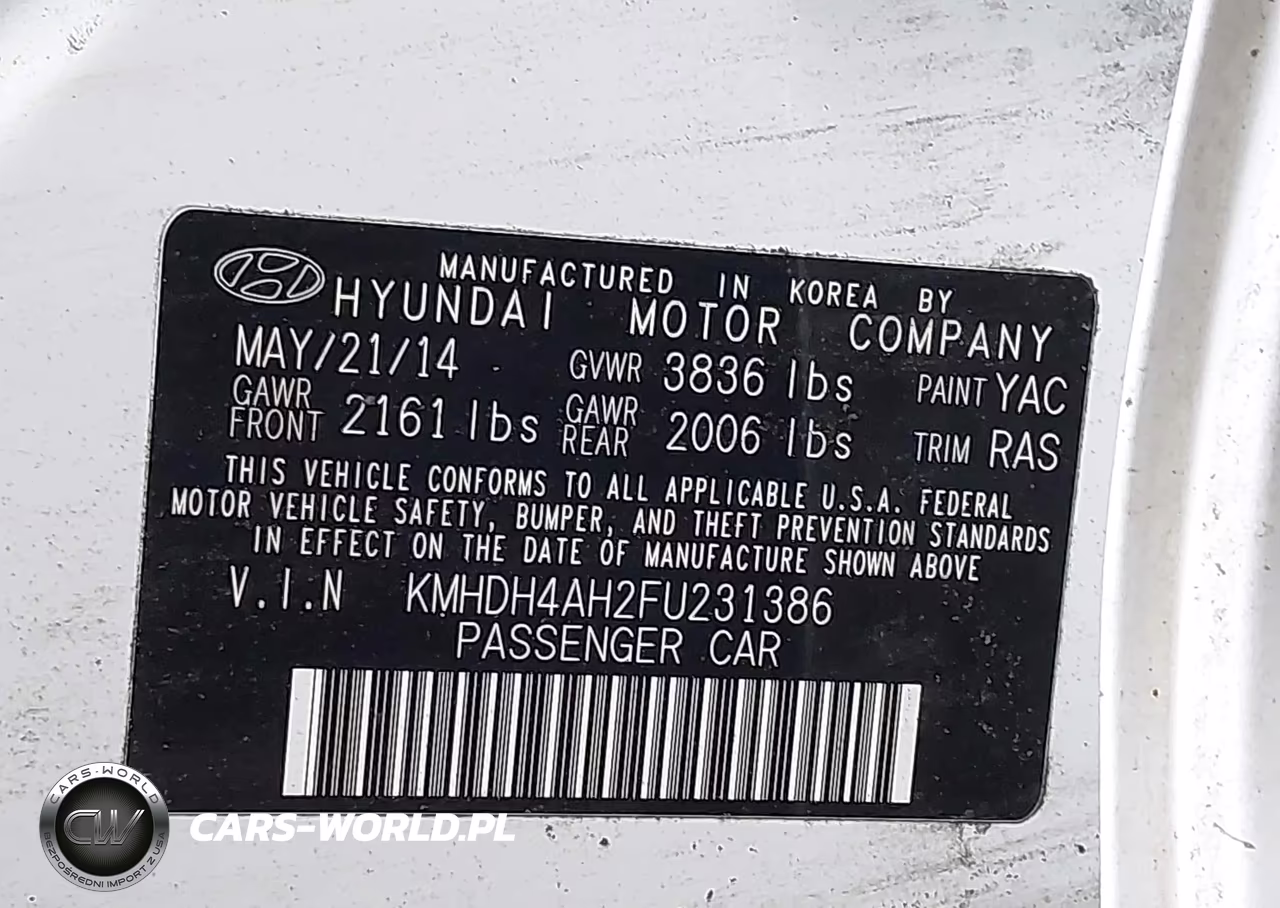 2015 Hyundai Elantra Sport VIN:KMHDH4AH2FU231386 - 9
