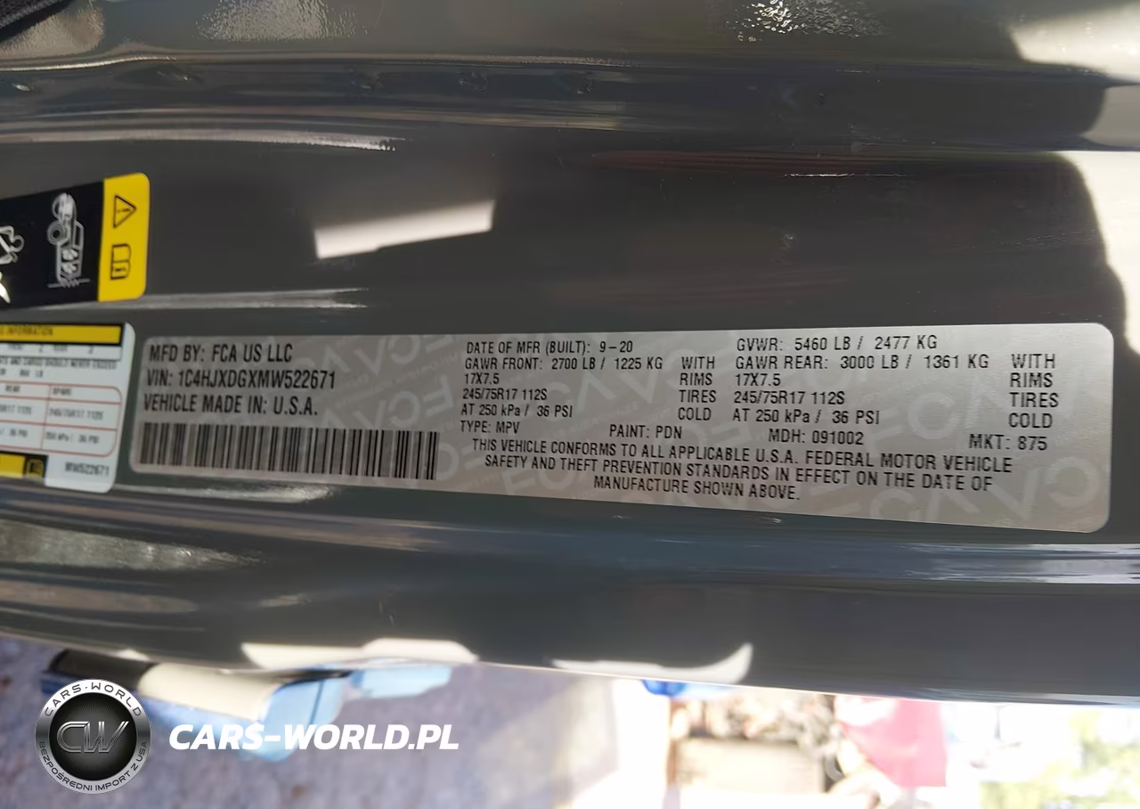 2021 Jeep Wrangler Unlimited Sport S 4X4 VIN:1C4HJXDGXMW522671 - 9