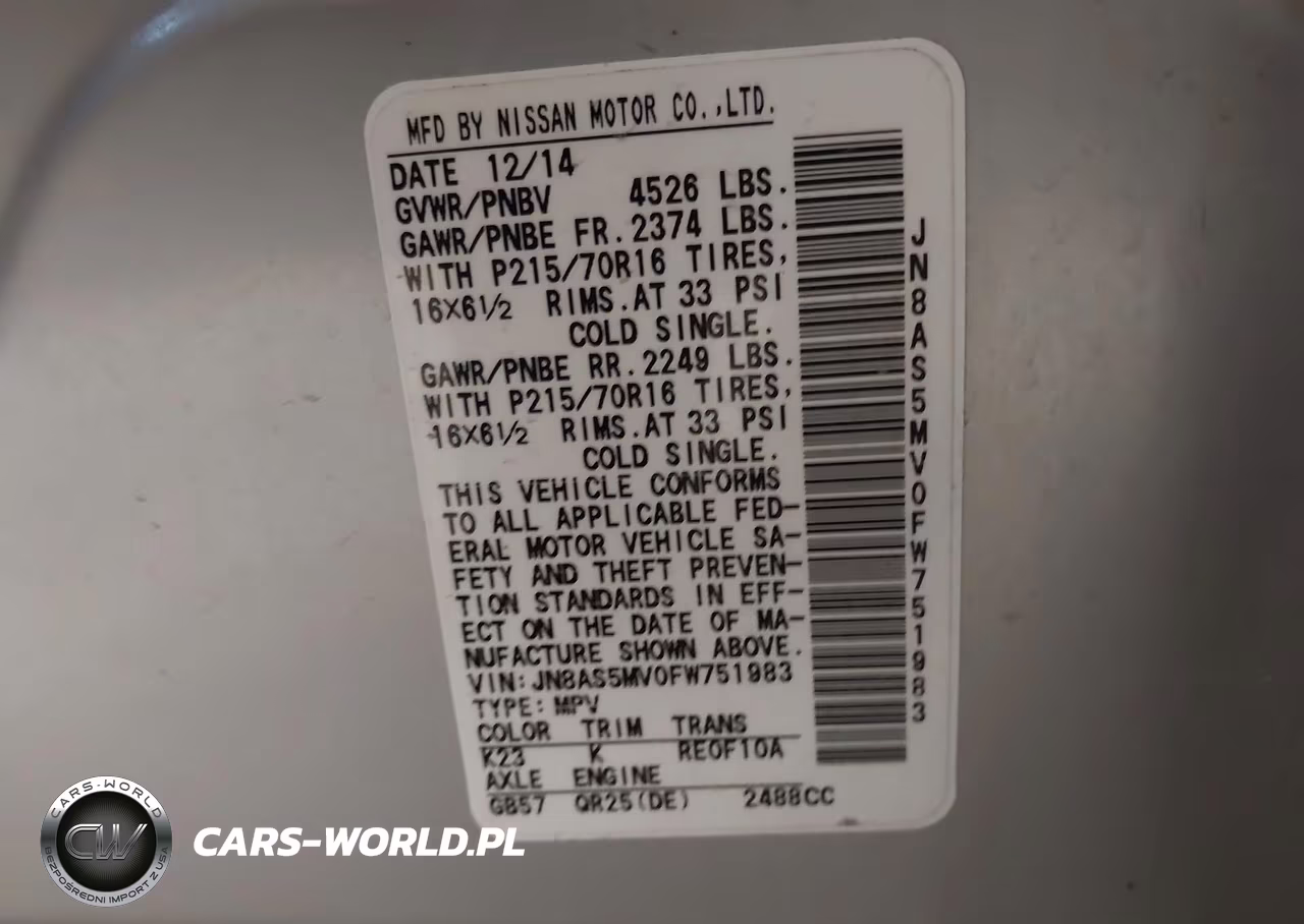 2015 Nissan Rogue Select S VIN:JN8AS5MV0FW751983 - 9