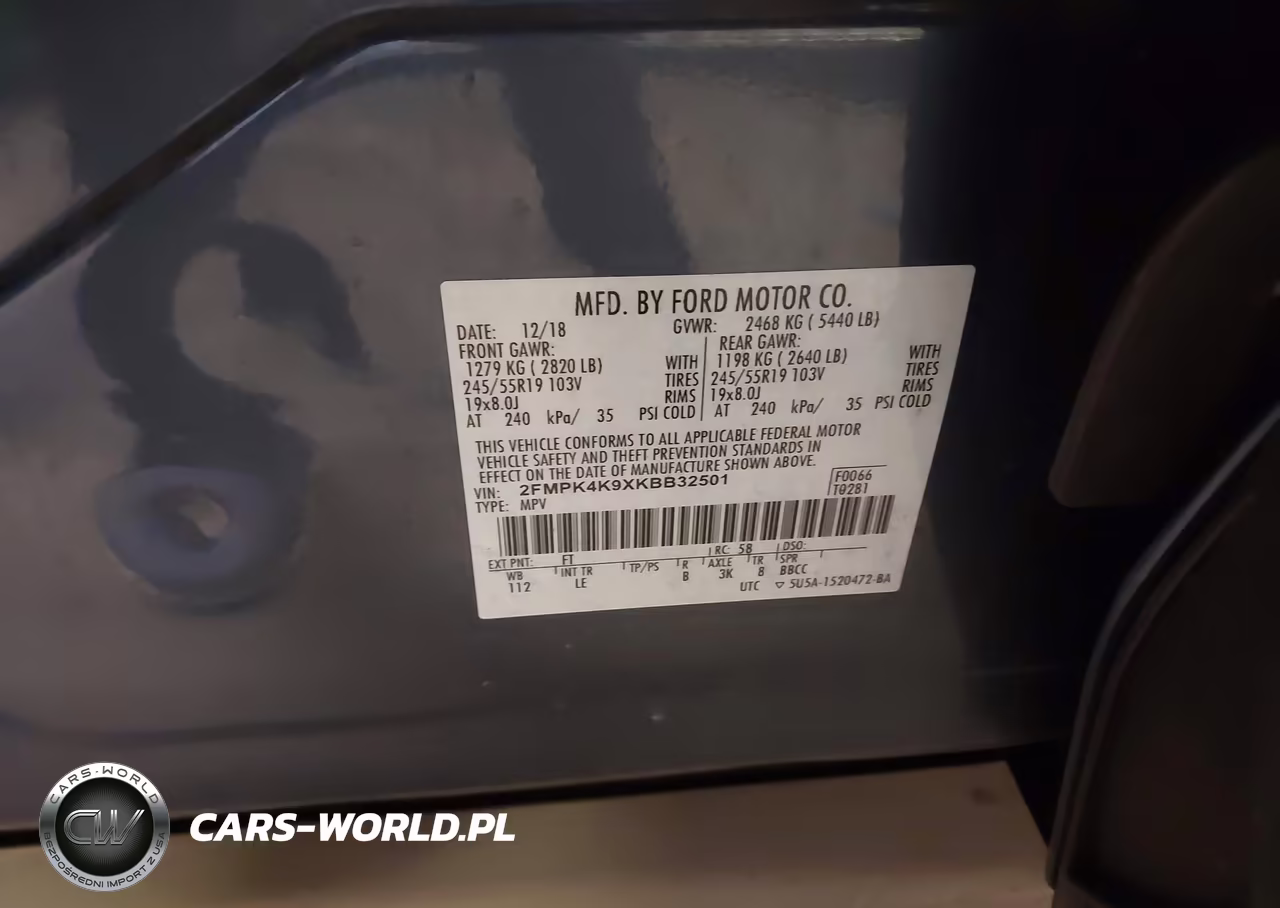 2019 Ford Edge Titanium VIN:2FMPK4K9XKBB32501 - 9