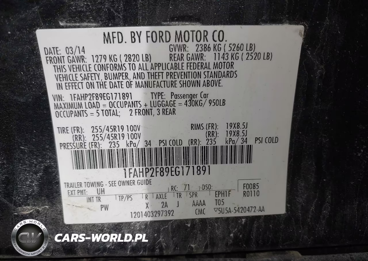 2014 Ford Taurus Limited VIN:1FAHP2F89EG171891 - 9