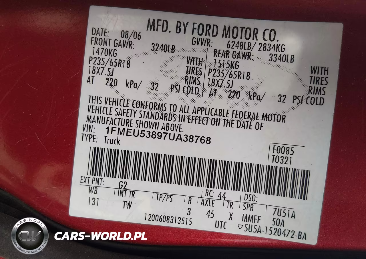 2007 Ford Explorer Sport Trac Limited VIN:1FMEU53897UA38768 - 9