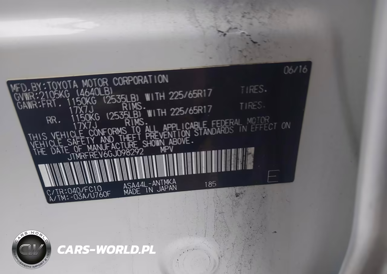 2016 Toyota Rav4 Xle VIN:JTMRFREV6GJ098292 - 9
