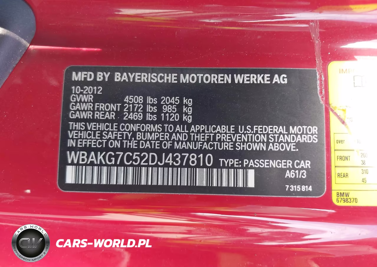 2013 BMW 335I VIN:WBAKG7C52DJ437810 - 9