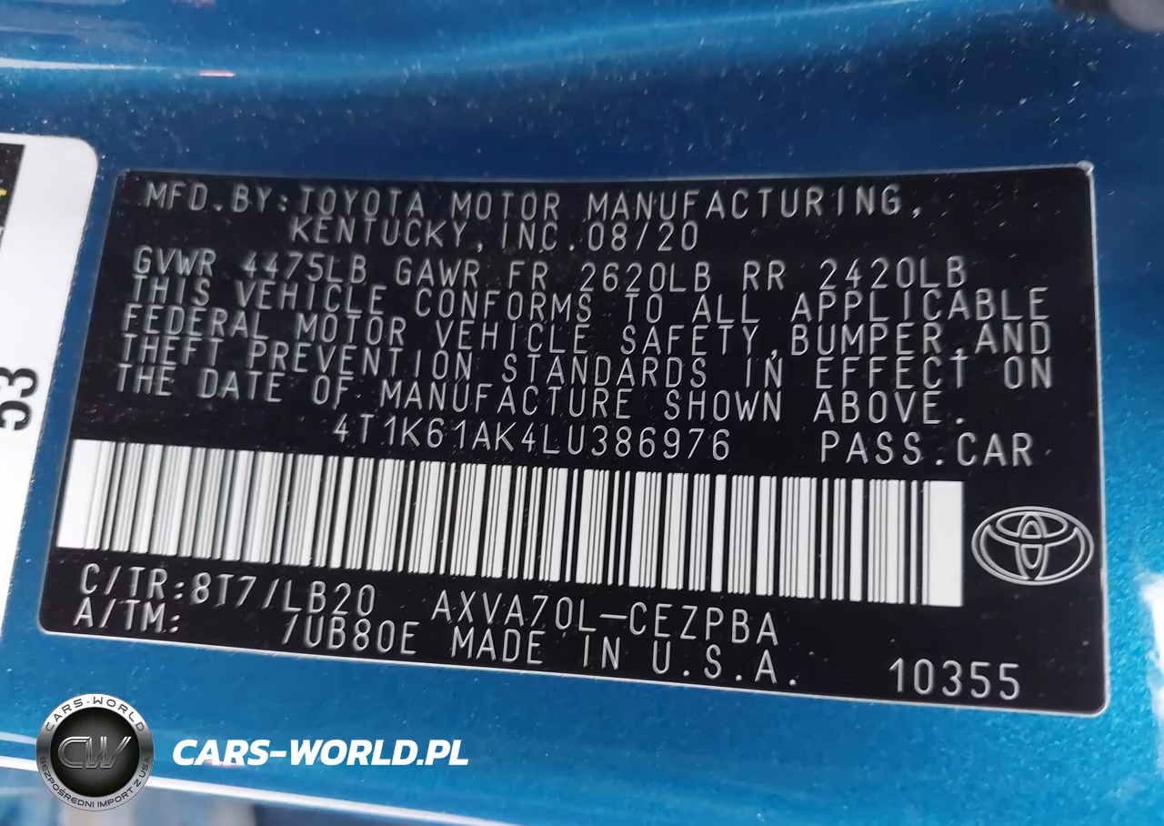 2020 Toyota Camry Xse VIN:4T1K61AK4LU386976 - 9