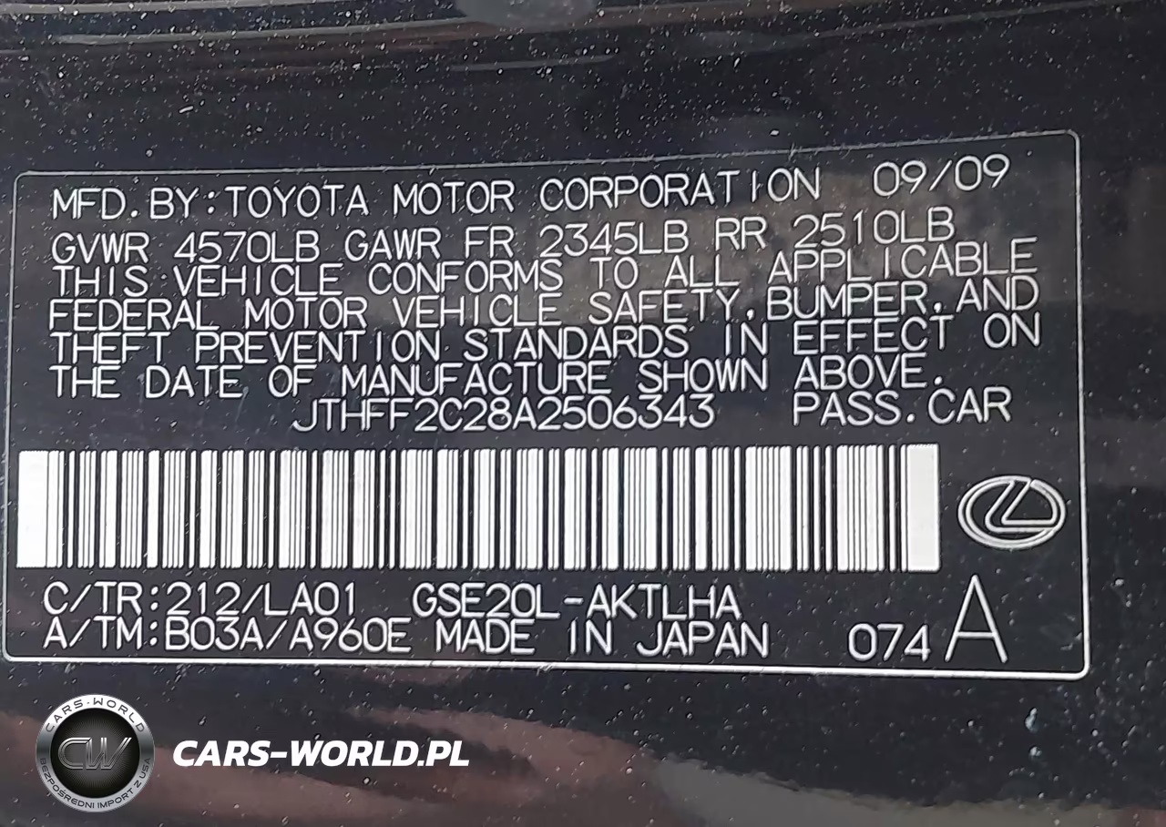 2010 Lexus Is 250C VIN:JTHFF2C28A2506343 - 9